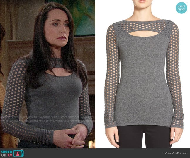 Bailey 44 Graphic Cutout Sweater worn by Quinn Fuller (Rena Sofer) on The Bold and the Beautiful