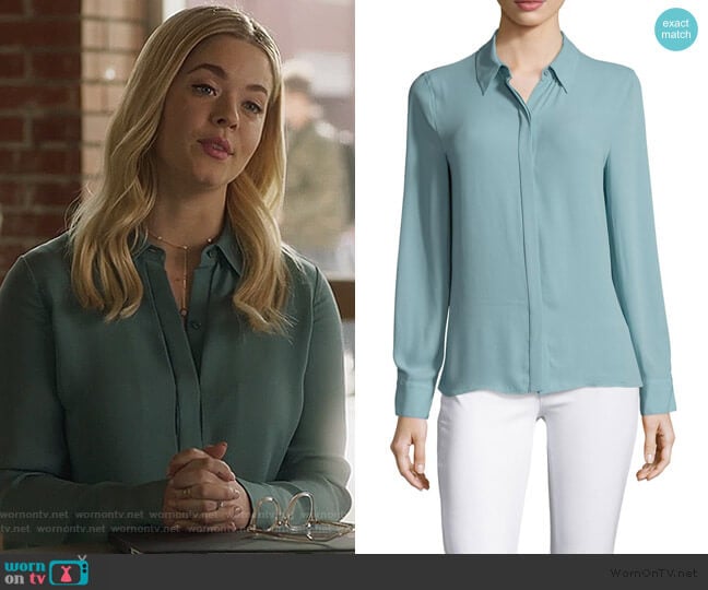 Dianna Blouse by BCBGMAXAZRIA worn by Alison DiLaurentis (Sasha Pieterse) on Pretty Little Liars The Perfectionists