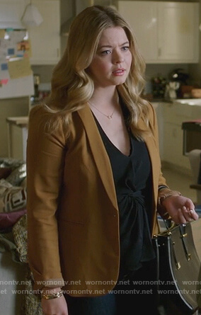 Ali's beige blazer on PLL The Perfectionists