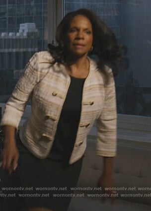 Liz’s beige tweed jacket on The Good Fight