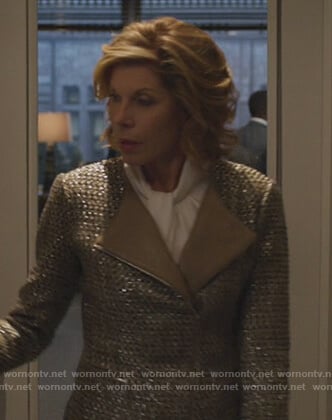 Diane’s beige tweed jacket on The Good Fight