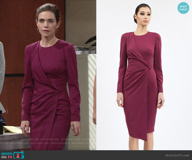 BGL Jewel Neckline Dress worn by Victoria Newman (Amelia Heinle) on The Young and the Restless