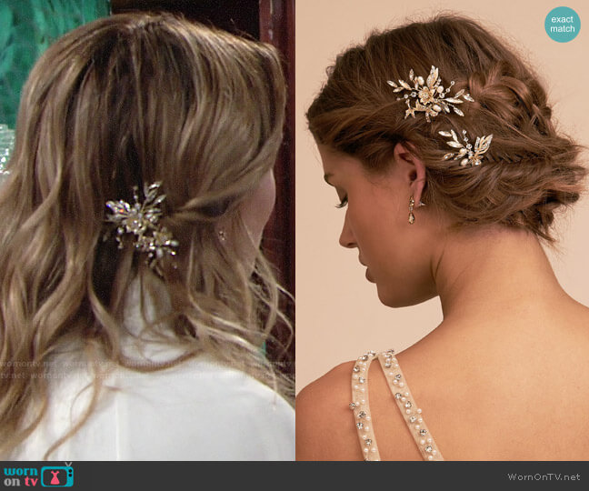 BHLDN Mirabelle Hair Pins worn by Summer Newman (Hunter King) on The Young and the Restless
