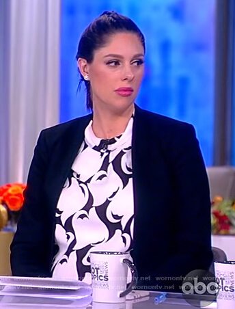 Abby’s black and white printed dress on The View