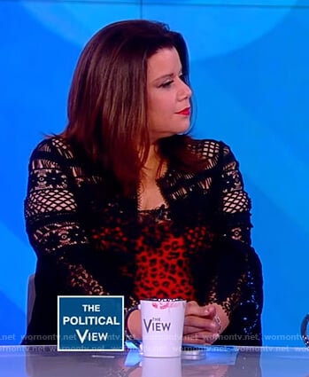 Ana’s black crochet jacket on The View