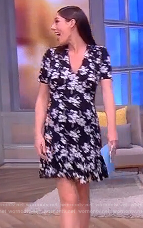 Abby’s black floral print dress on The View
