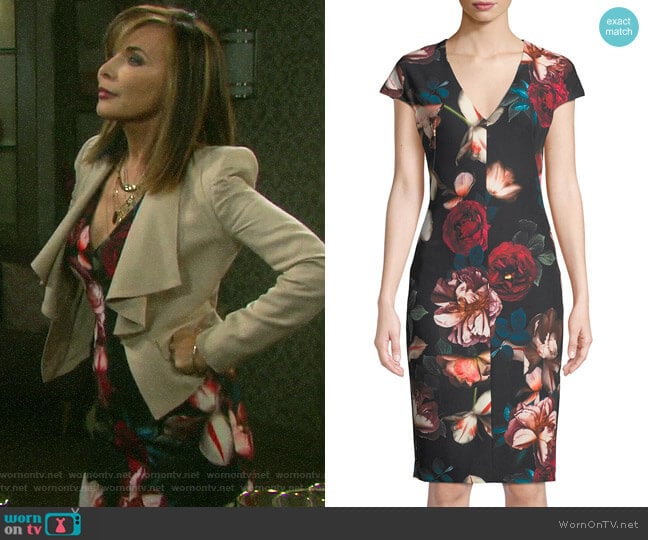 Black Halo Greyson Dress worn by Kate Roberts (Lauren Koslow) on Days of our Lives