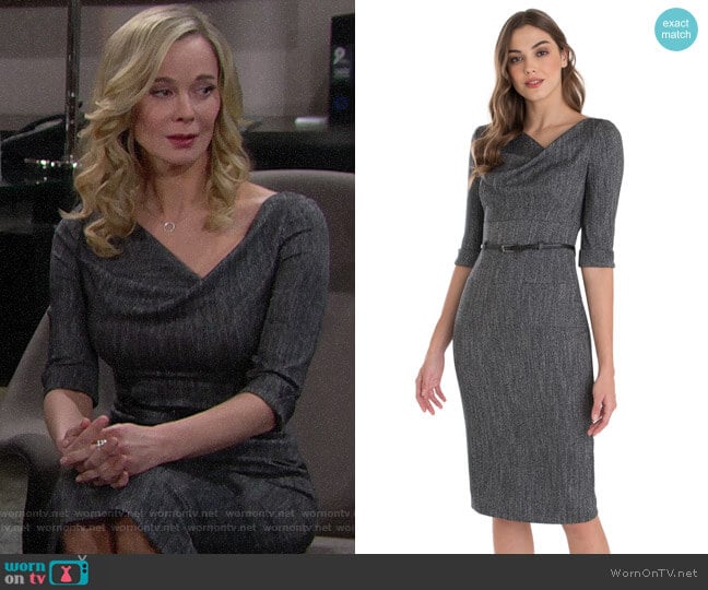 Black Halo Jackie O Tweed Dress worn by Donna Logan (Jennifer Gareis) on The Bold and the Beautiful