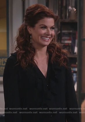 Grace’s black ruffled blouse on Will and Grace