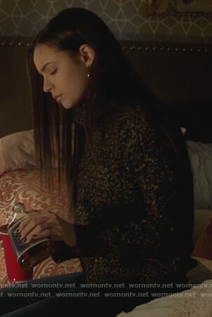Ava’s black speckled sweater on PLL The Perfectionists