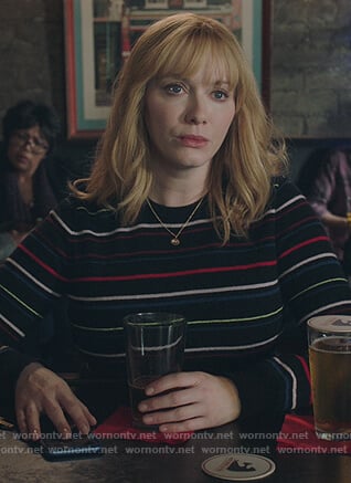 Beth’s black striped sweater on Good Girls