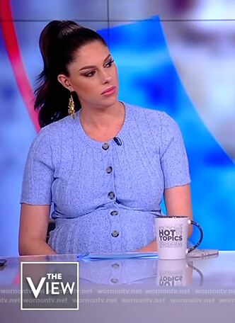 Abby’s blue ribbed button down dress on The View