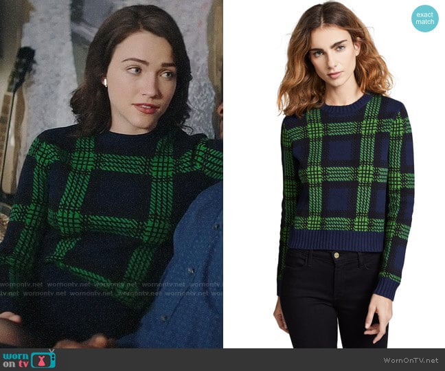 Bop Basics Tartan Plaid Sweater worn by Cara Bloom (Violett Beane) on God Friended Me