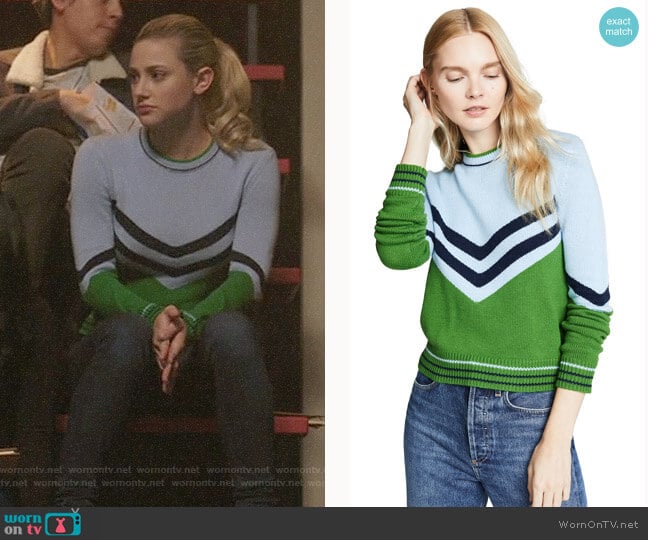 Bop Basics Vintage Varsity Pullover worn by Betty Cooper (Lili Reinhart) on Riverdale