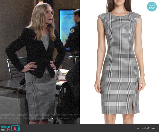 BOSS Deoboa Dress worn by Christine Blair Williams (Lauralee Bell) on The Young and the Restless