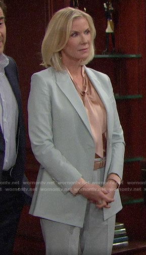 Brooke's mint green suit on The Bold and the Beautiful