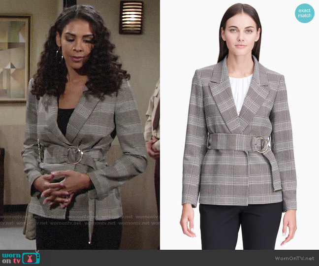 WornOnTV: Kerry’s plaid belted jacket on The Young and the Restless ...