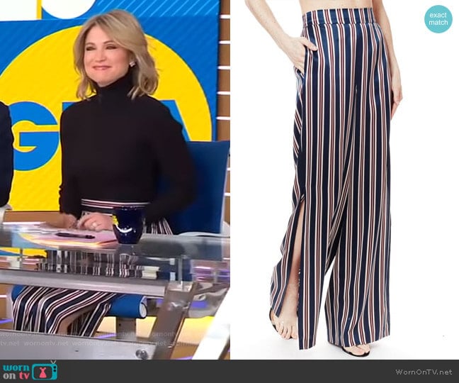 The Miles Pant Ink Stripe by Cami NYC worn by Amy Robach on Good Morning America