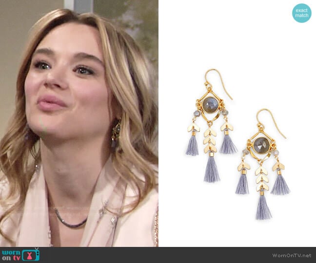 Chan Luu Tassel Drop Earrings worn by Summer Newman (Hunter King) on The Young and the Restless