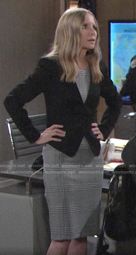 Christine’s glenplaid sheath dress on The Young and the Restless