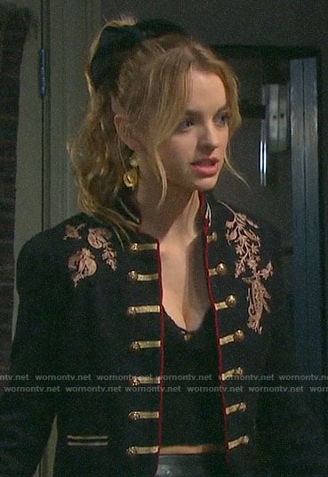 Claire's black military jacket on Days of Our Lives