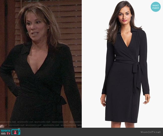 Diane von Furstenberg New Jeanne Wrap Dress worn by Alexis Davis (Nancy Lee Grahn) on General Hospital