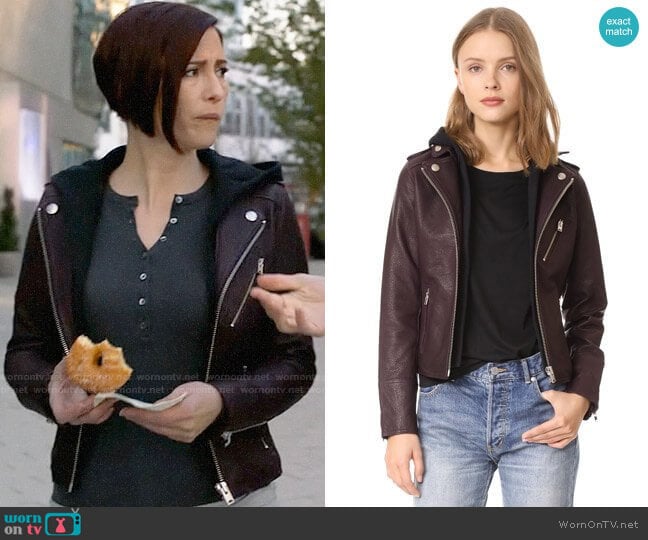 Doma Hooded Leather Jacket worn by Alex Danvers (Chyler Leigh) on Supergirl