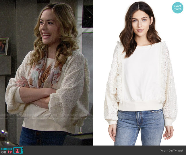 WornOnTV: Hope’s ivory crochet sweater on The Bold and the Beautiful ...