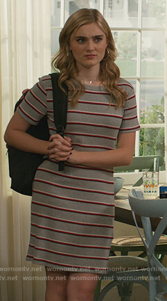 Taylor’s gray striped mini dress on American Housewife