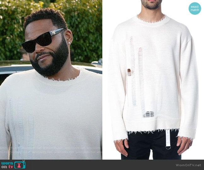 Helmut Lang Destroyed Jumper worn by Andre Johnson (Anthony Anderson) on Black-ish