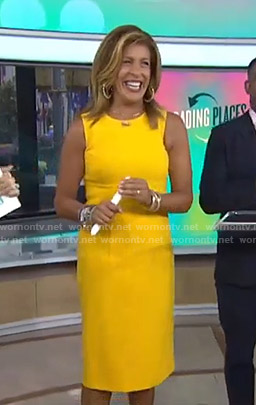 Hoda’s yellow sleeveless dress on Today