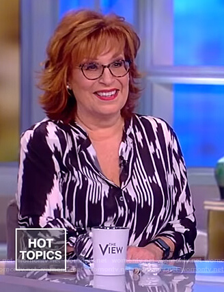 Joy’s black and white print blouse on The View