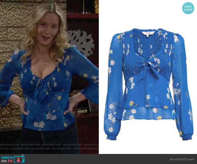 Intermix Lucia Smocked top worn by Donna Logan (Jennifer Gareis) on The Bold and the Beautiful