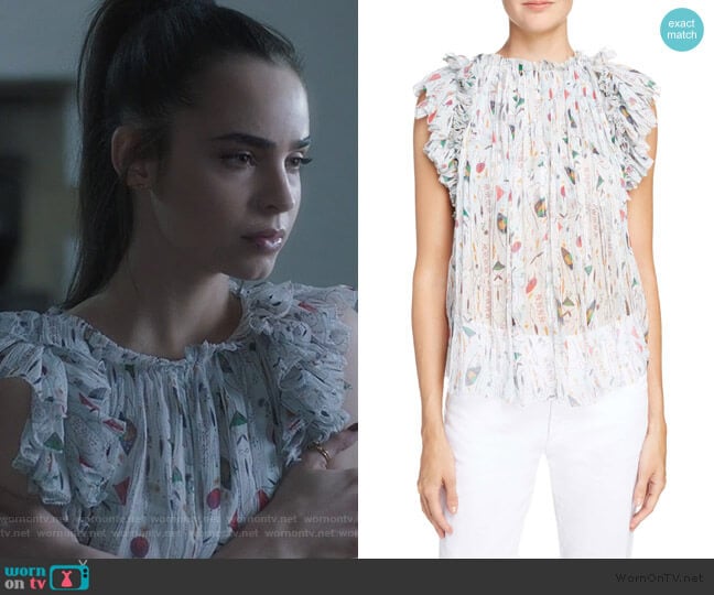 Erell Fluid Top by Isabel Etoile Marant worn by Ava Jalali (Sofia Carson) on Pretty Little Liars The Perfectionists