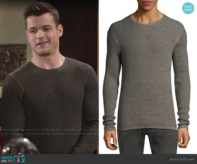 John Varvatos Thermal Crewneck Top worn by Kyle Abbott (Michael Mealor) on The Young and the Restless