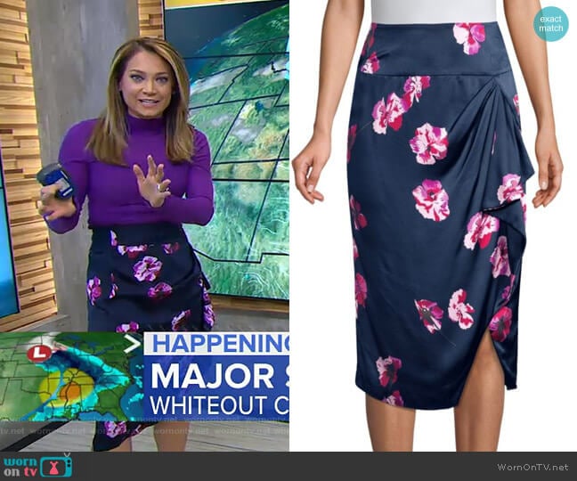WornOnTV: Ginger’s purple turtleneck top and floral skirt on Good ...