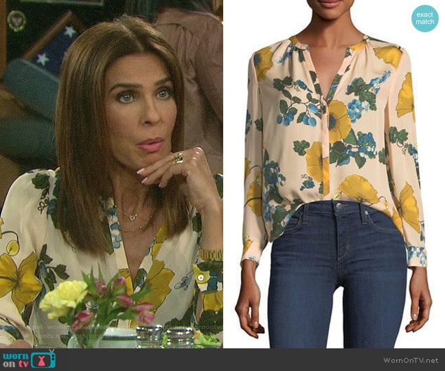 Joie Amarant Blouse worn by Hope Williams (Kristian Alfonso) on Days of our Lives