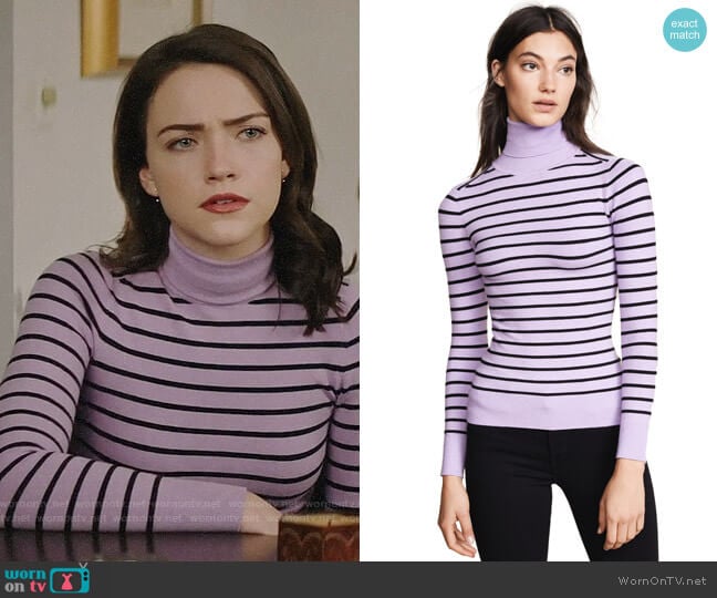 JoosTricot Striped Turtleneck Sweater worn by Cara Bloom (Violett Beane) on God Friended Me