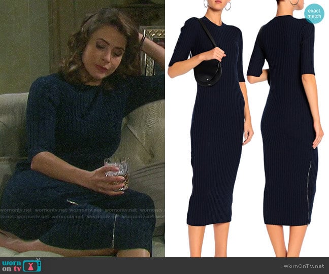 Joseph Ribbed Wool Midi Dress worn by Sarah Horton (Linsey Godfrey) on Days of our Lives