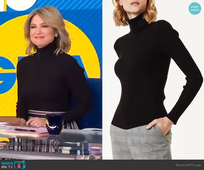 WornOnTV: Amy’s black turtleneck sweater and striped slit pants on Good ...