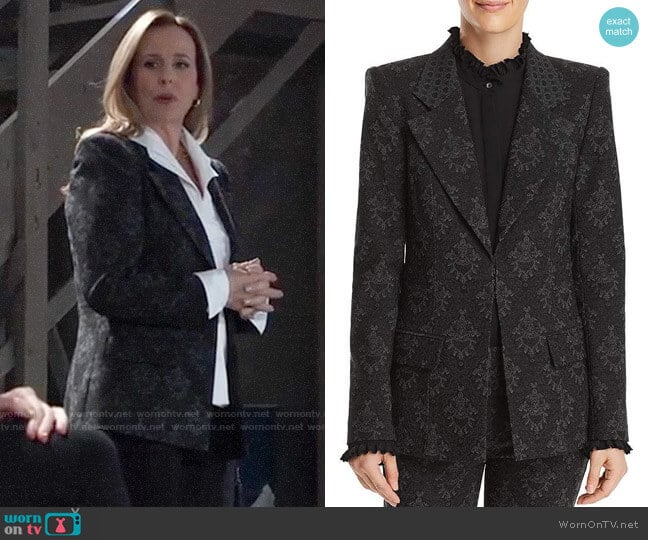 Kobi Halperin Porsha Printed Blazer worn by Laura Collins (Genie Francis) on General Hospital