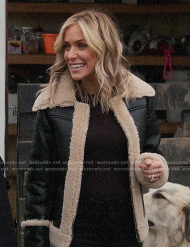 Kristin’s leather jacket with shearling trim on Very Cavallari