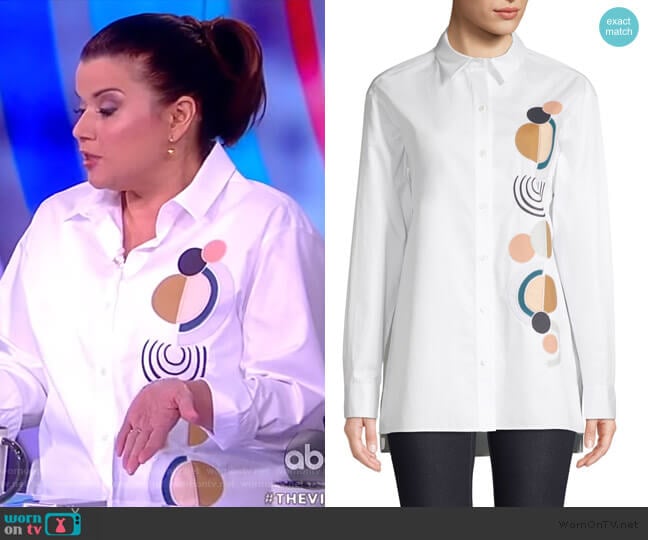 Everson Embroidered Blouse by Lafayette 148 New York worn by Ana Navarro on The View