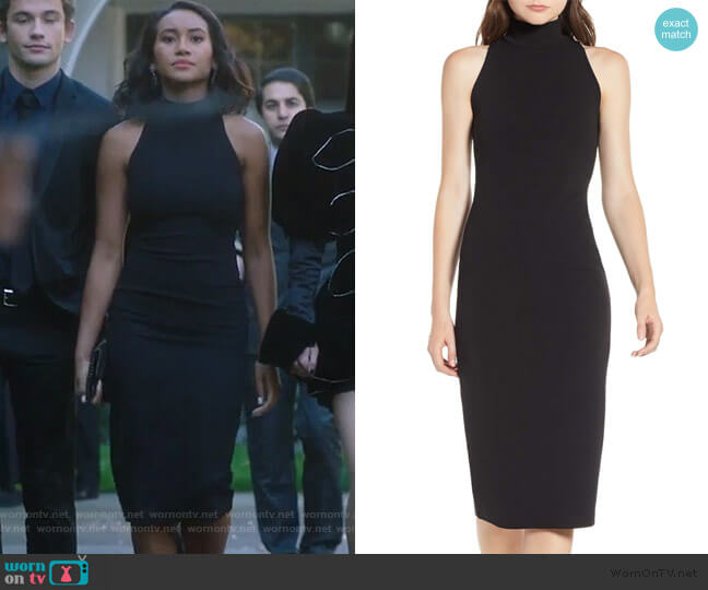 Mock Neck Body-Con Dress by Leith worn by Caitlin Martell-Lewis (Sydney Park) on PLL The Perfectionists