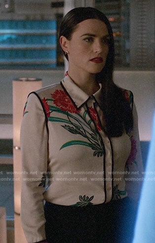 Lena’s flower print shirt on Supergirl