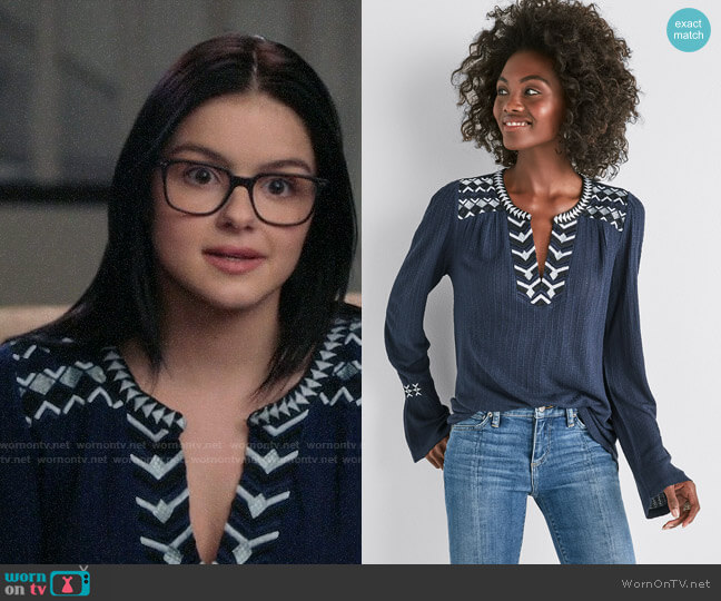 Lucky Brand Drop Needle Embroidered Top worn by Alex Dunphy (Ariel Winter) on Modern Family