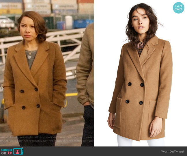 Madewell Hollis Double-Breasted Coat worn by Nora West-Allen (Jessica Parker Kennedy) on The Flash