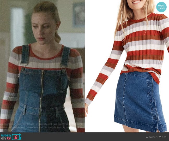 Madewell Clarkwell Pullover Sweater worn by Betty Cooper (Lili Reinhart) on Riverdale