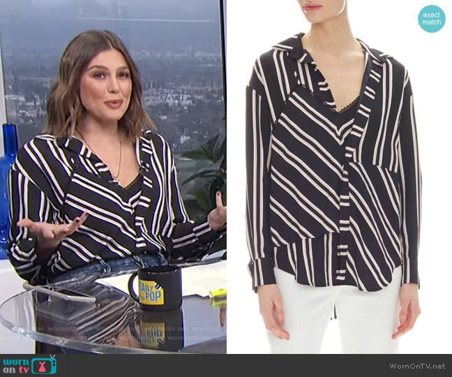 Larencia Blouse by Maje worn by Carissa Loethen Culiner on E! News