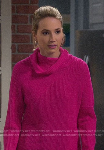 Mandy's pink turtleneck sweater on Last Man Standing